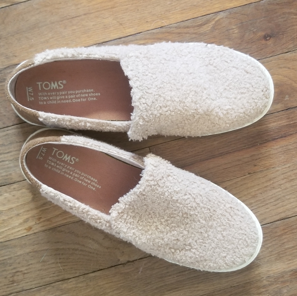Toms Faux Sherpa Sneakers Blush Sunset 7.5 - Picture 2 of 9